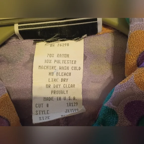 VTG Concepts And Design Burnt Out Floral Patterned Crop Top - Multicolor Sz M - Picture 7 of 7